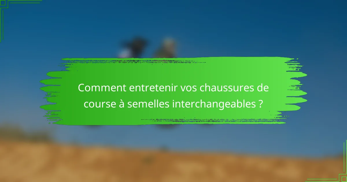 Comment entretenir vos chaussures de course à semelles interchangeables ?