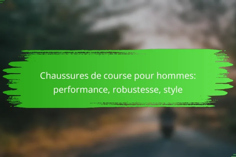 Chaussures de course pour hommes: performance, robustesse, style