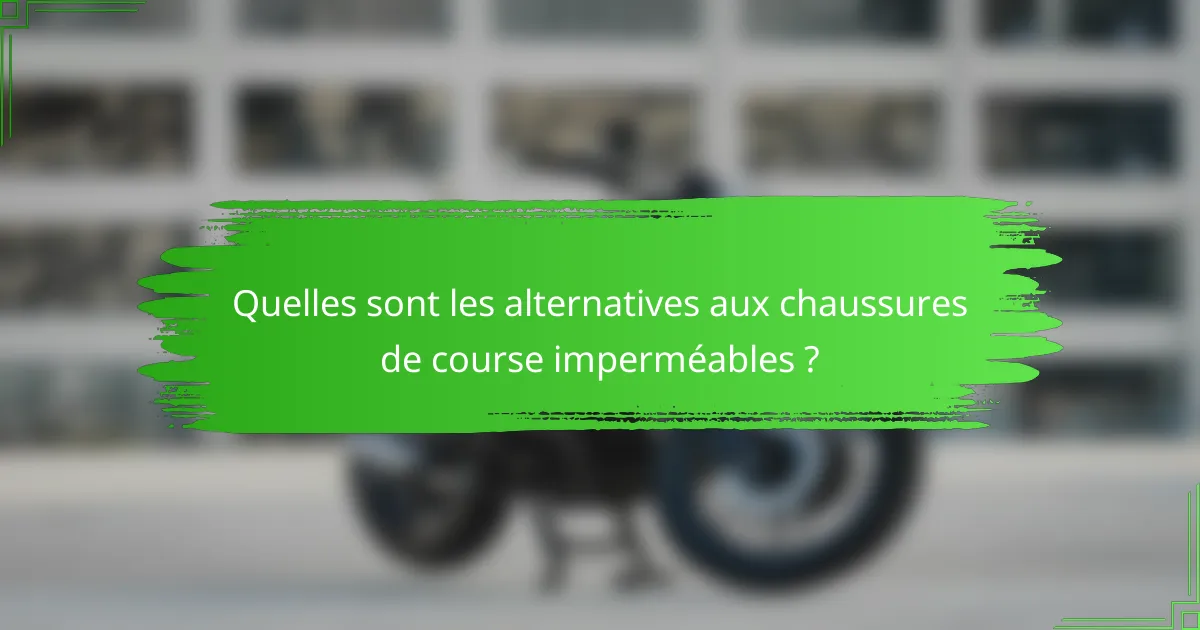 Quelles sont les alternatives aux chaussures de course imperméables ?