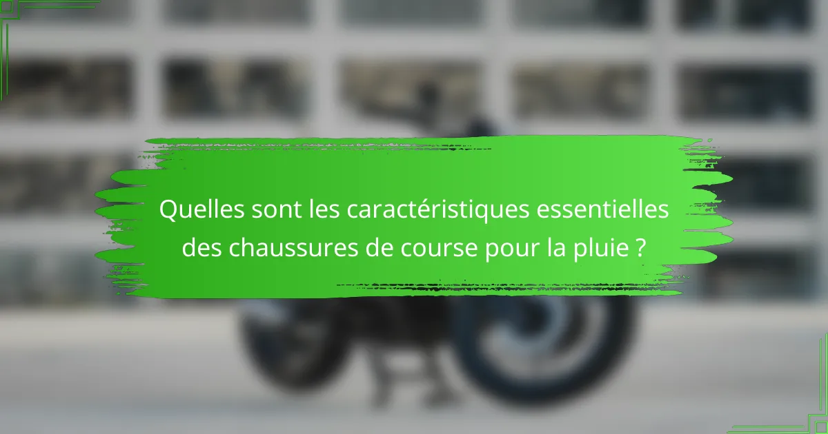 Quelles sont les caractéristiques essentielles des chaussures de course pour la pluie ?