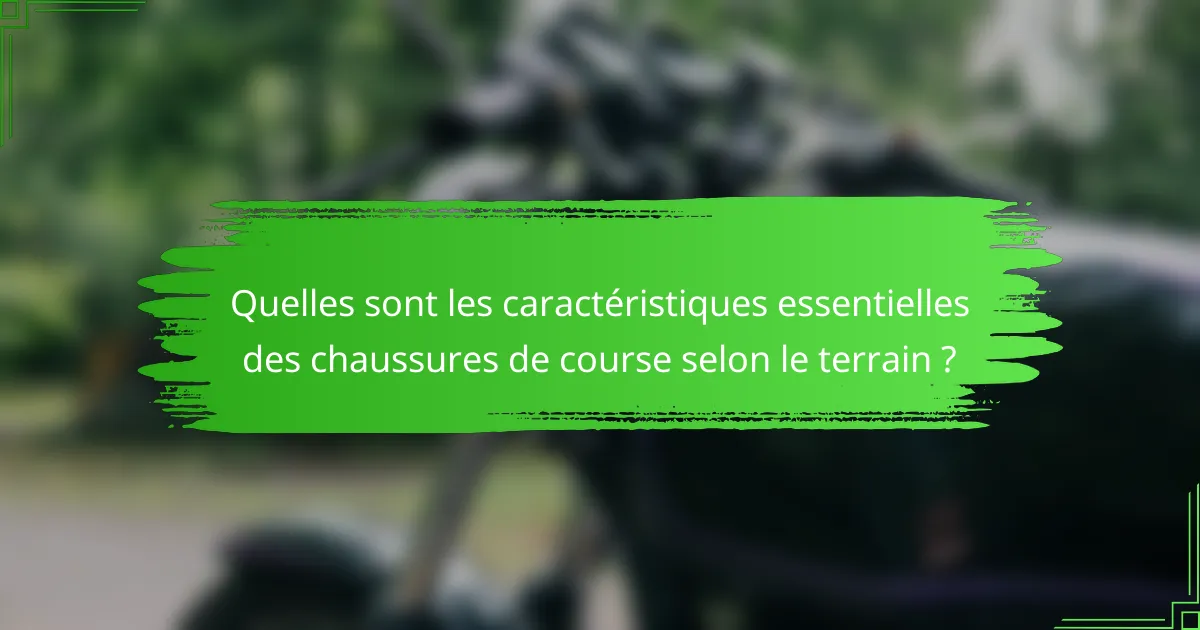 Quelles sont les caractéristiques essentielles des chaussures de course selon le terrain ?